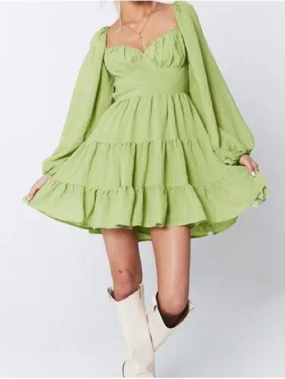 Princess Polly Sage Dress - Picture 3 of 9